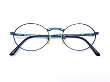 Rare Vintage 1990s Carrera Round Teal Metal Eyeglasses Deadstock Made in Italy