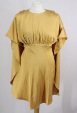 ZIMMERMANN EDEN MINI DRESS WOMENS FLOWY GOLD UK SIZE 8 RRP £1550 LF