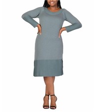 24seven Womens Knit Sweater Midi Dress