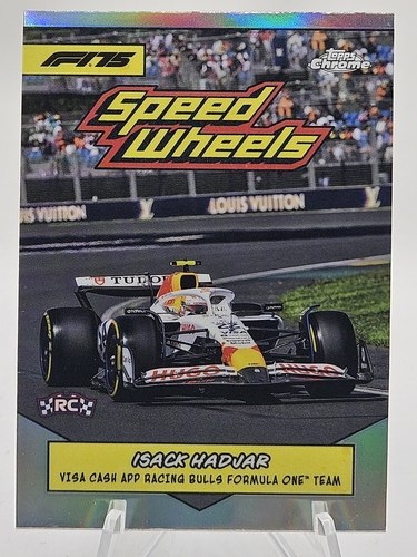 2025 Topps Chrome Formula 1 F1 #75-VCARB Isack Hadjar Speed Wheels Refractor