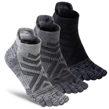 Merino Wool Toe Socks,Enhanced Breathability,Thick Cushion Warm Hiking Five F...