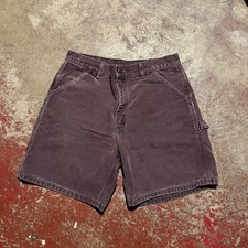 RARE Vintage Carhartt B24 BRG Burgundy Faded Purple Carpenter Shorts Sz 34