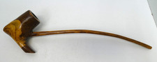 OLD RUSTIC HANDCRAFED WOODEN LONG STEM SMOKING PIPE