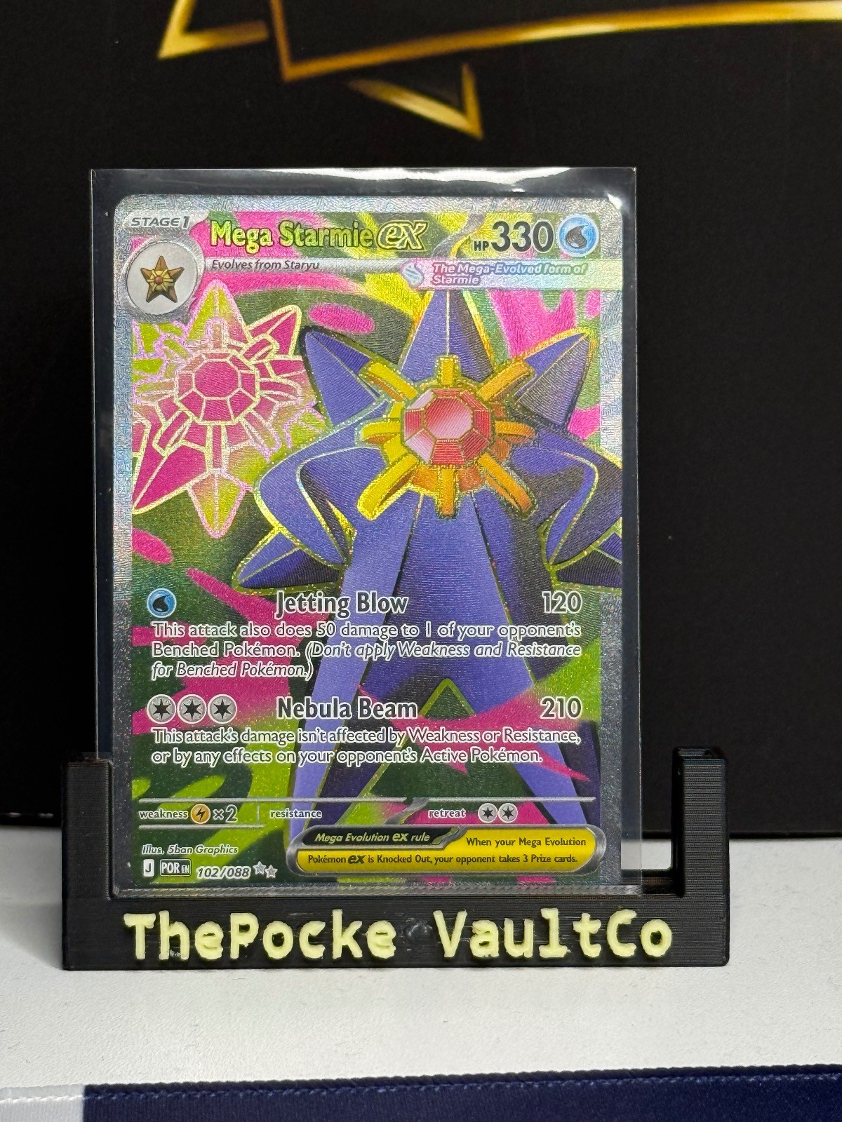 Mega Starmie ex 102/088 Double Rare Perfect Order Pokemon Holo Near Mint