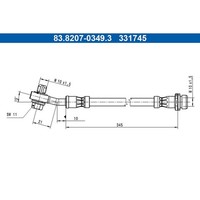ATE Bremsschlauch Hinterachse Passend FüR Ford Kuga | 83.8207-0349.3