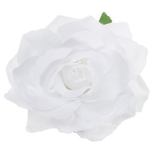 Rose Boho Hair Clips Fabric Flower Brooch Pins for Women Wedding, White