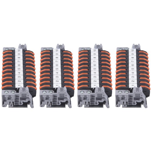 DIN-rail Klemmenblok Set – 20 Stuks, 0,08-4 Mm², PCT-211, Voor Vaste Kabels, Automatisering En Schakelkasten