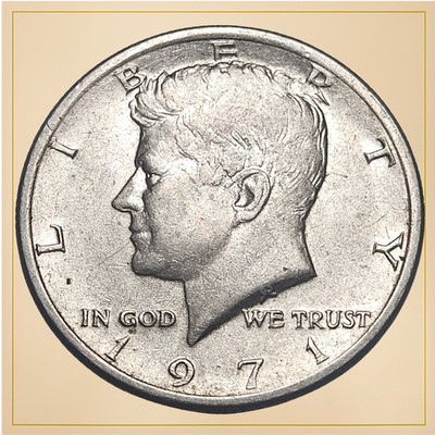 1971 Kennedy Half Dollar - 50C US Coin - Circulated - Error DDR - see Photos