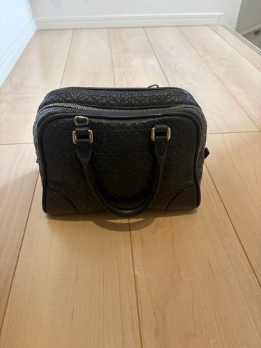 Loewe Black Leather Handbag Tote Shoulder Bag
