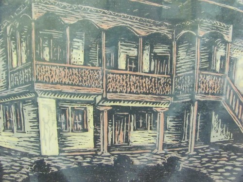 1975 VINTAGE ORIGINAL SIGNED FRAMED PAINTING LINORE CUTTING TECHNIQUE B. PETKOV - Picture 4 of 11