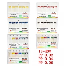 MacDent Dental Endodontic Absorbent Paper Points Taper 0.04/ 0.02 /0.06 15#-40#