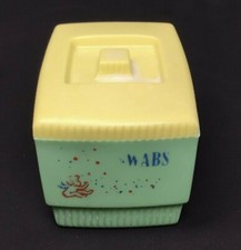 Clarolyte 1950's Plastic Baby Nursery SWABS Container Yellow Mint Replacement