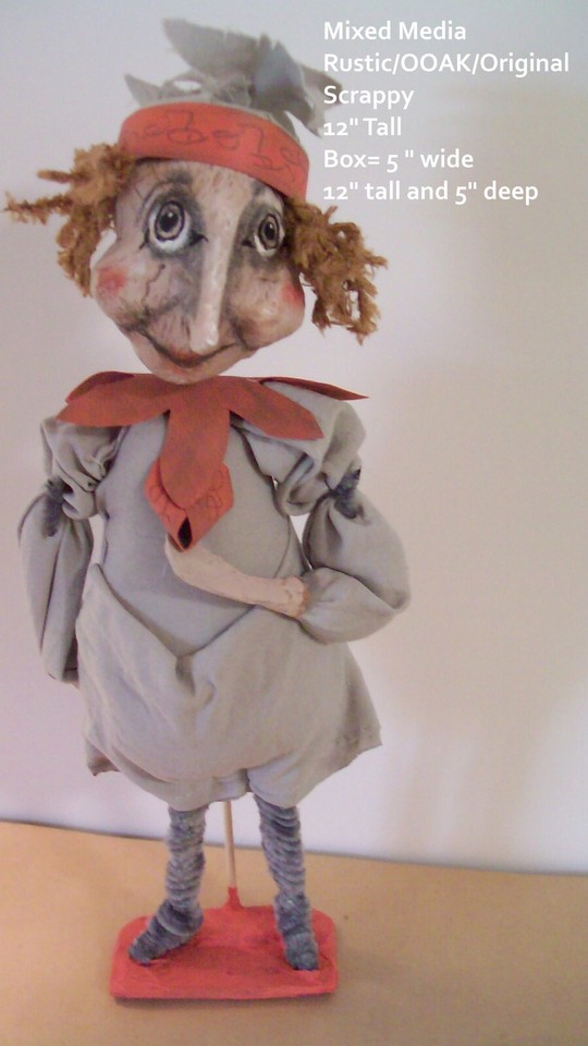 OOAK Collectable Art Doll "ModestMillie" Quirky/Mixed Media/ArtistMade