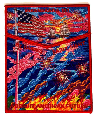 OA MIKANAKAWA 101 BSA CIRCLE TEN 2-PATCH STAR-SPANGLED BANNER MCHENRY US FLAG