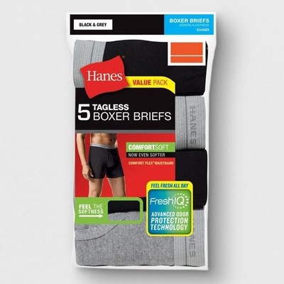 5pk Hanes TAGLESS Boxer Briefs M,L,XL 