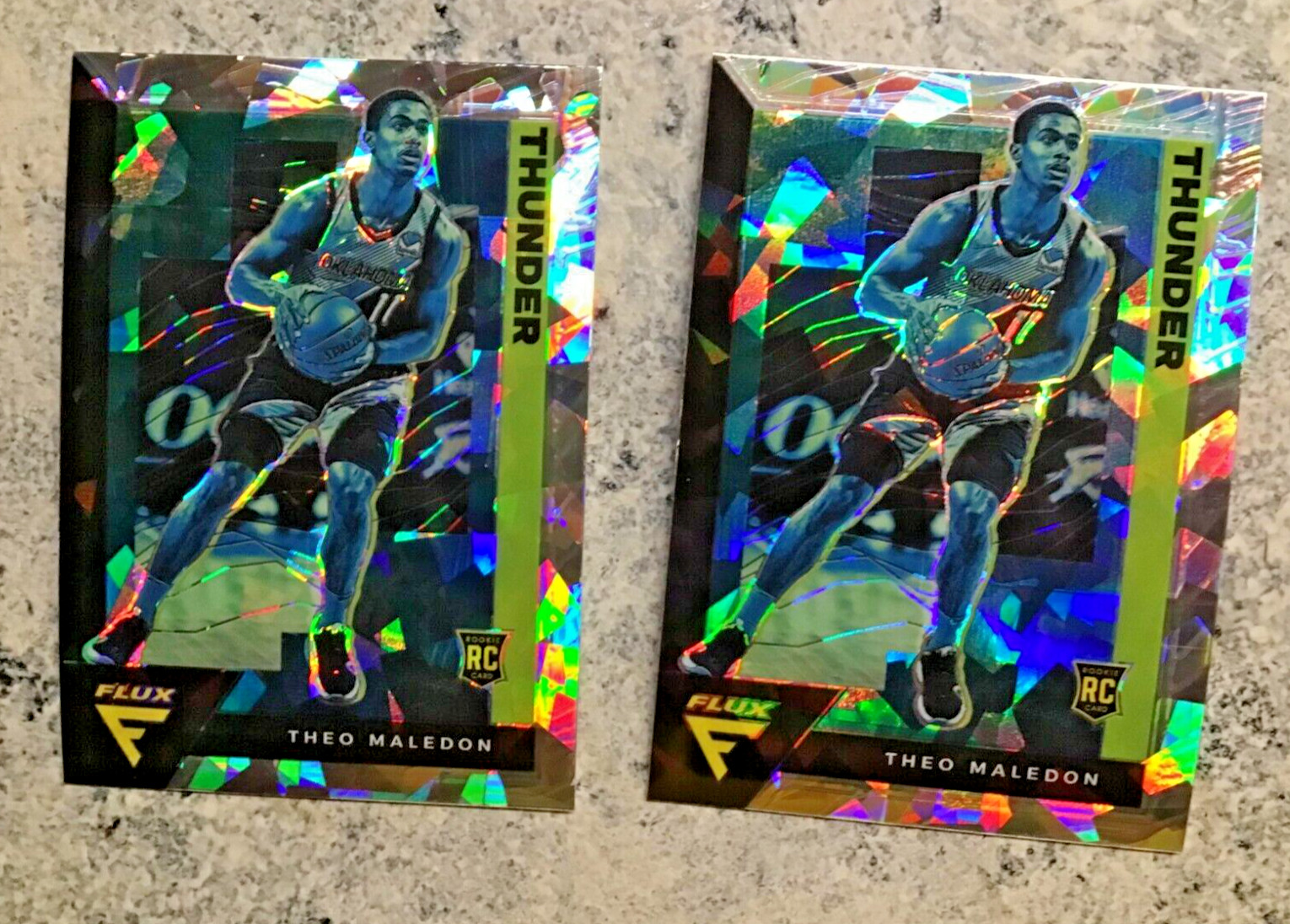 2020-21 Panini Flux #227 Theo Maledon Silver Cracked Ice RC Lot of 2 Fanatics