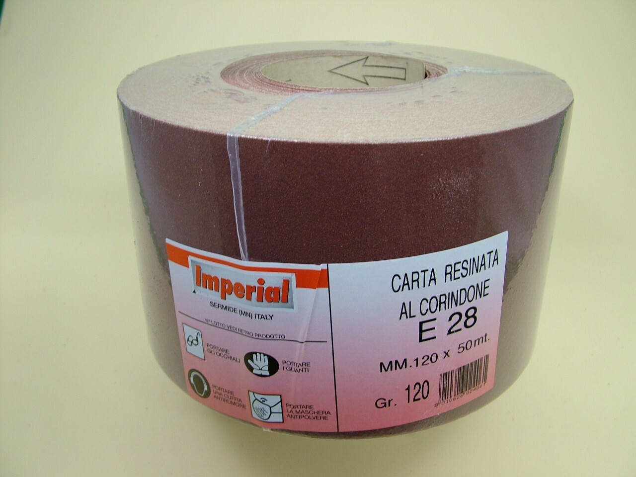 50 metre sandpaper sanding roll industrial weight,120mm 1/2 sheet width 120 grit