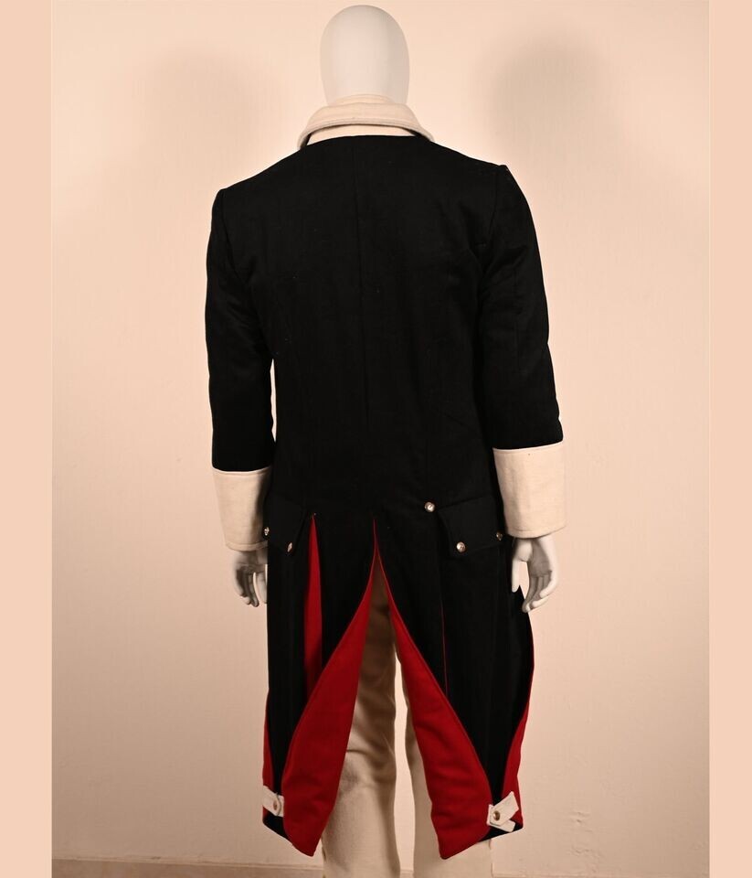Napoleon Bonaparte Frock Coat in Black wool Regal Attire of an