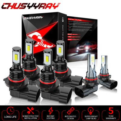 For Chrysler 300C 2005-2009 - 6X White Combo LED Headlight Fog Light Bulbs Kit