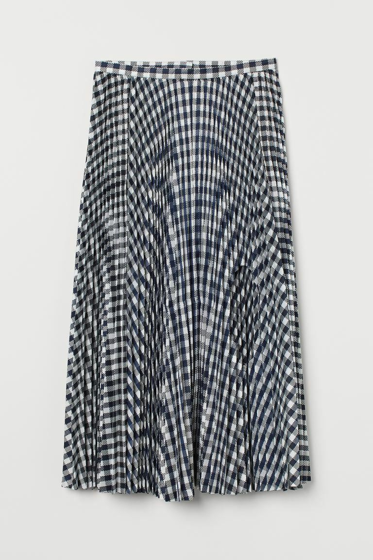 Toga Archives X H&M HM Pleated Cut-Out Skirt Checked Size 0 2 4 6 