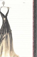 Little Black Formal Dress Lined Stationery - 29 Sheets - 20 Envelopes