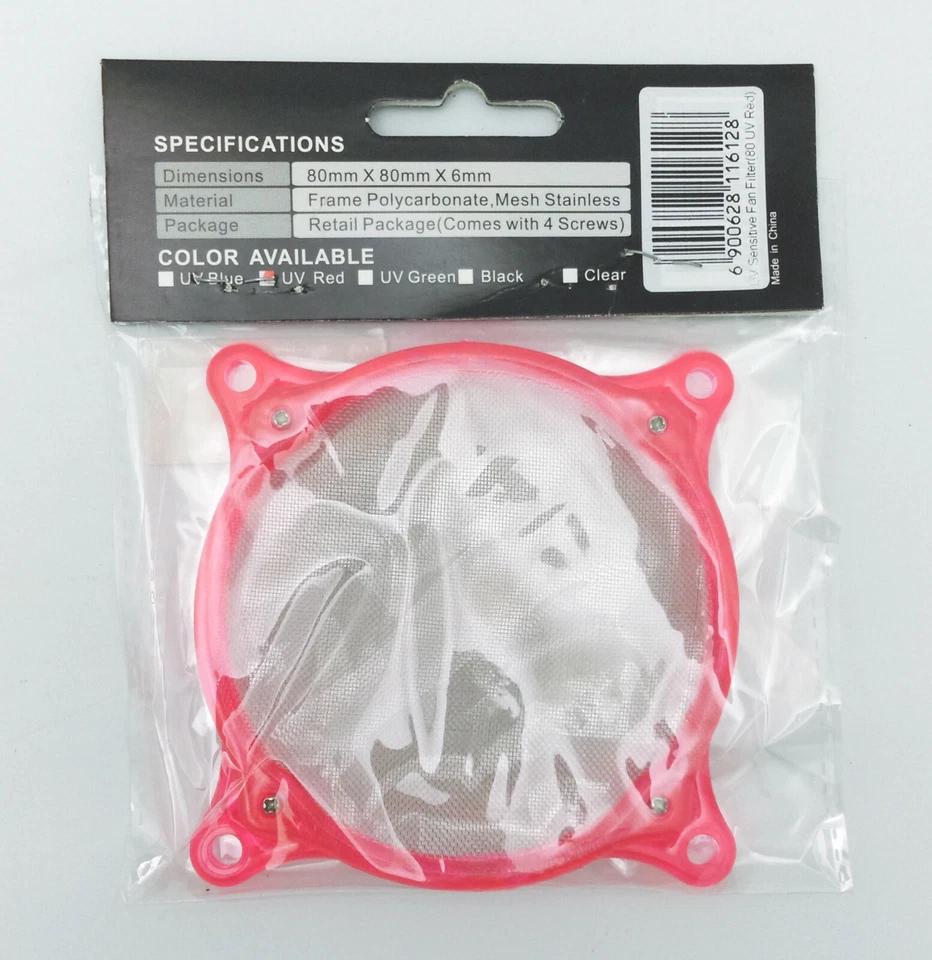 Enermax 80mm RED LED Case Cooling w/ Thermal Control + Mesh UV Fan Filter Guard - Image 2 of 4
