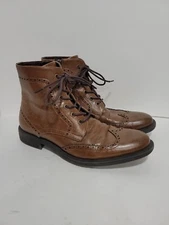 KENNETH COLE UNLISTED BROWN ANKLE SIDE ZIP DRESS MENS 10M BOOTS