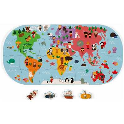 Janod Bath Explorers Karte Welt Kinder Kinder Badespielzeug Wasserspiel Spielzeug 3 Jahre + NEU