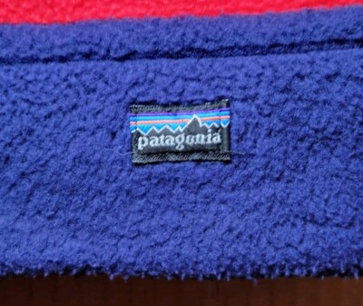Vintage Patagonia Synchilla Fleece Dark Blue / Red Beanie Hat