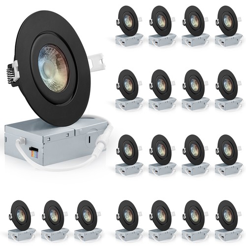 QPLUS 4 Inch LED Black 5CCT Recessed Ceiling Light Eyeball Gimbal Aluminum - Picture 11 of 17