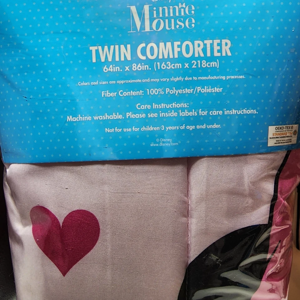 Edredón Jay Franco Disney Minnie Mouse Corazones Amor Doble Súper Suave Reversible Foto 4 de 4
