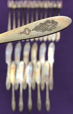 24 Pc BIRD OF PARADISE Silverplated SEAFOOD FORKS & BUTTER SPREADERS Community