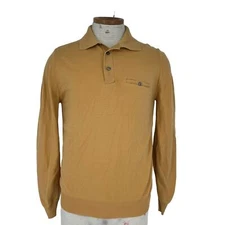 Vintage 70’s Abraham & Straus Men’s Shirt Mustard Yellow Collared Button Small