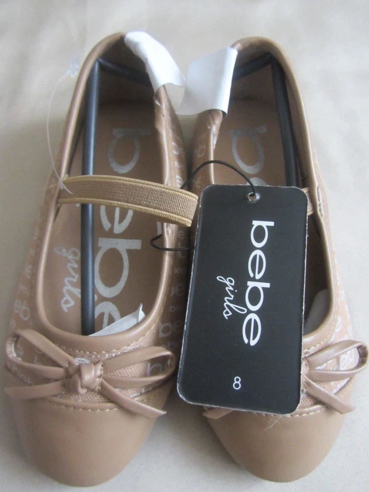 Bebe Girls Ballet Flat Shoes Toddler Girls Size 5 8 Light Brown NWT - Image 2 of 3