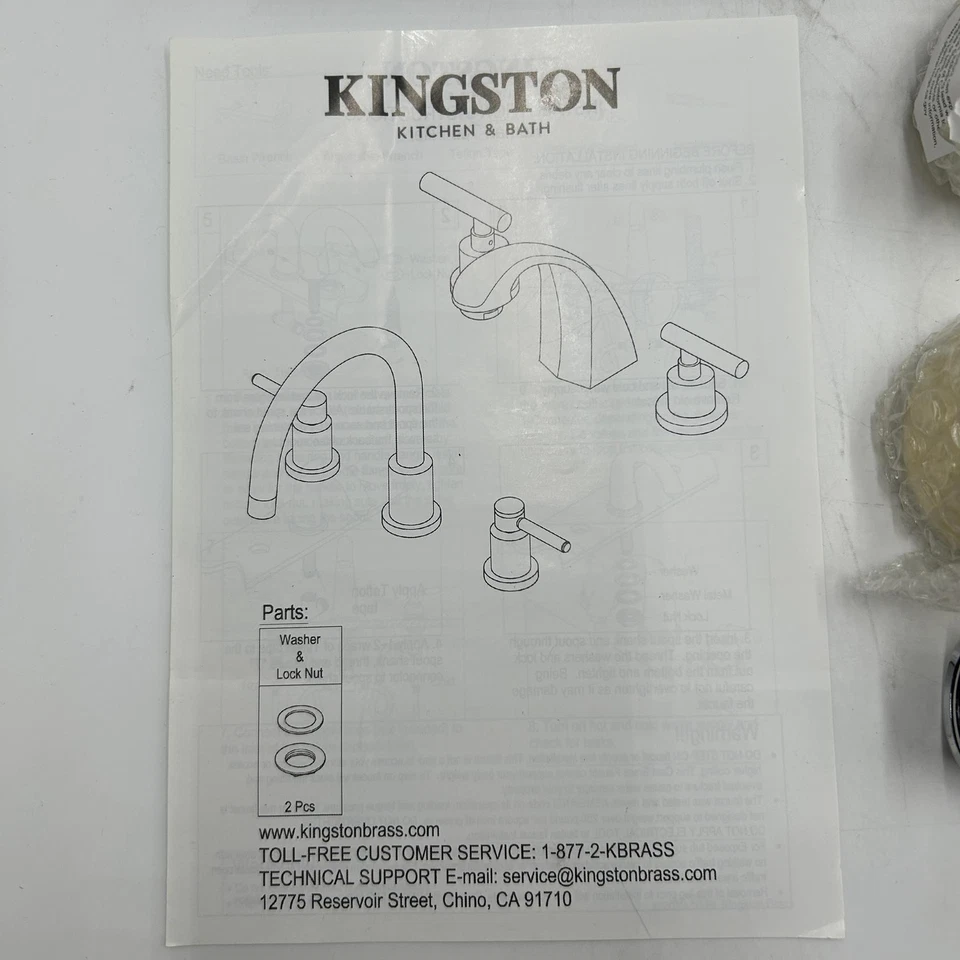 Kingston Brass KS23625AL Roman Tub Faucet 8" Adjustable Center (Polished Brass) - Image 2 of 4