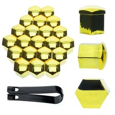 20x Radschraubenkappen 17mm Radschrauben Radmuttern Abdeckkappen Gold Metallic