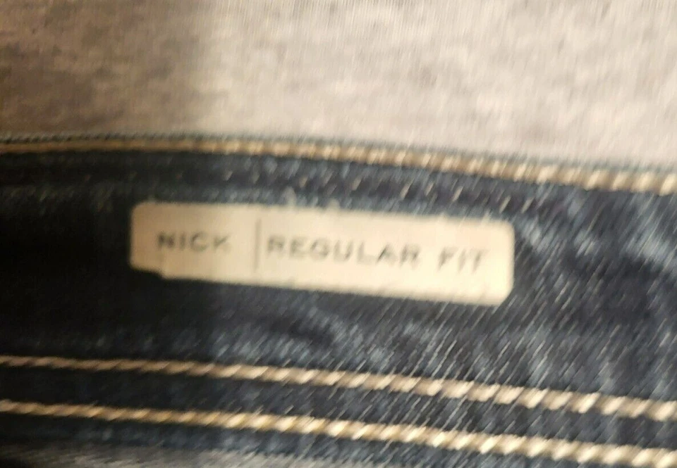 Premium By JACK & JONES ~ Men's Distressed Dark Blue Denim Nick Regular Fit Jean - Image 4 of 4