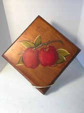 Handpainted Apples On A Wood Plaque 7.25 X 7.25 X .75