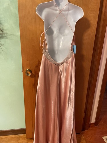 Faviana Pearl Pink Prom Evening Special Occasion Dress Size 6 Spaghetti Straps - Picture 9 of 12