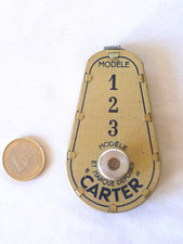 CURIEUX TAMPON ANCIEN MODÈLE CARTER ROULETTES CHIFFRES À BANDE