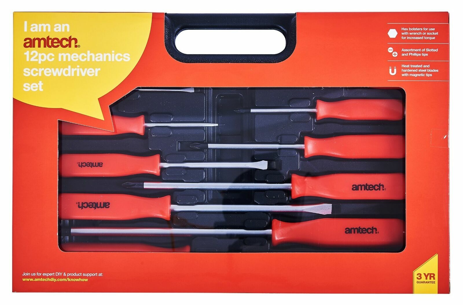 12Pc Mechanics Screwdriver Set - Case Repair Kit Garage Tools Storage Box Hex - Set Mechanics Screwdriver Case Repair Kit Garage Tools Storage Box - Image 4