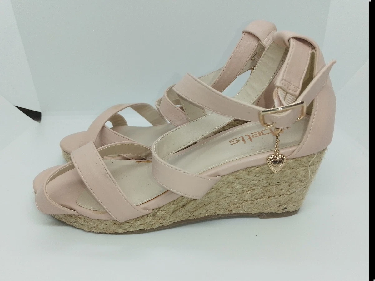 Blush pink top wedge heels