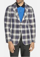 NWT BURBERRY "SOHO" Men's Slim Fit Linen Check Blazer US40/EU50 Made in ROMANIA