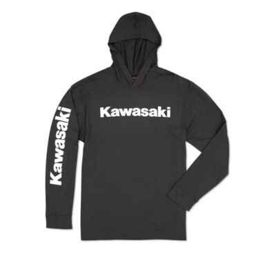 ブラック フーディー Lサイズ New Kawasaki Men's Long Sleeve Hoodie T-Shirt, Large, Black, K004