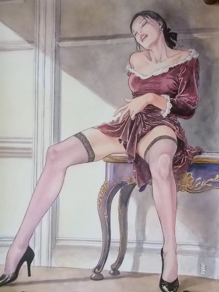 Milo Manara  ( Art Print ) " Claudia / Il Gioco " ( 80 x 60 cm ) - Photo 2/4