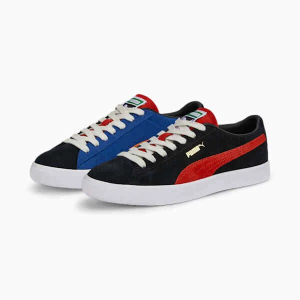 PUMA SUEDE VTG TEAMS 386581 02 Puma Black-Burnt Red-Blazing Blue Unisex Sneakers