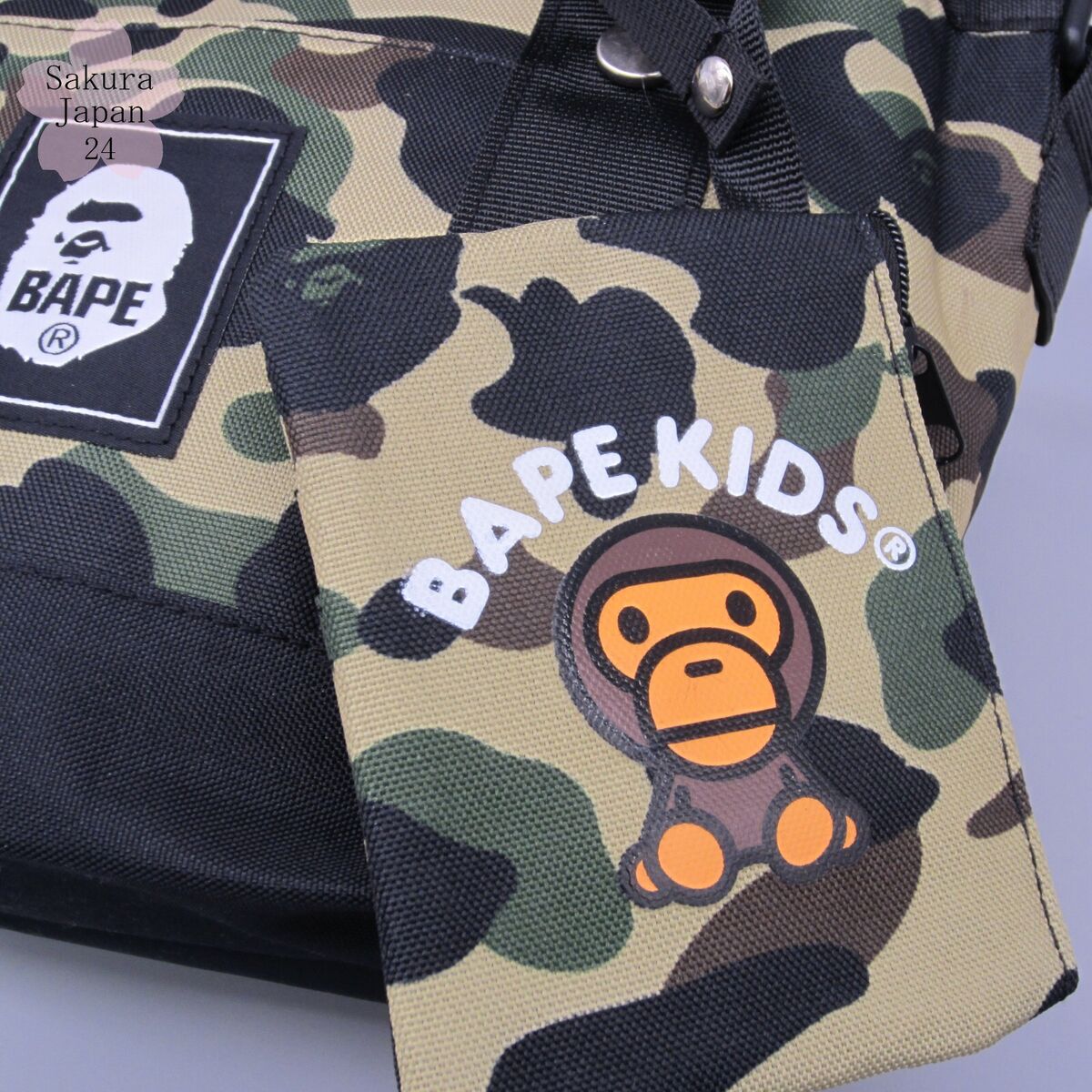 BAPE KIDS A Bathing Ape Camo Shoulder Bag with Mini Wallet BAPE KIDS A Bathing Ape Camo Shoulder Bag with Mini Wallet