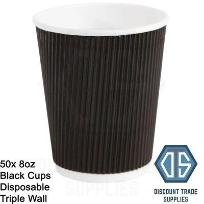 50x 8 Unzen Einweg Kaffeebecher Pappbecher Kraft für Heiß- und Kaltgetränkeverkauf