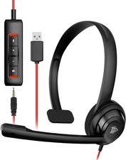 NUBWO HW02 USB Headset with Microphone Noise Cancelling  in-line Control
