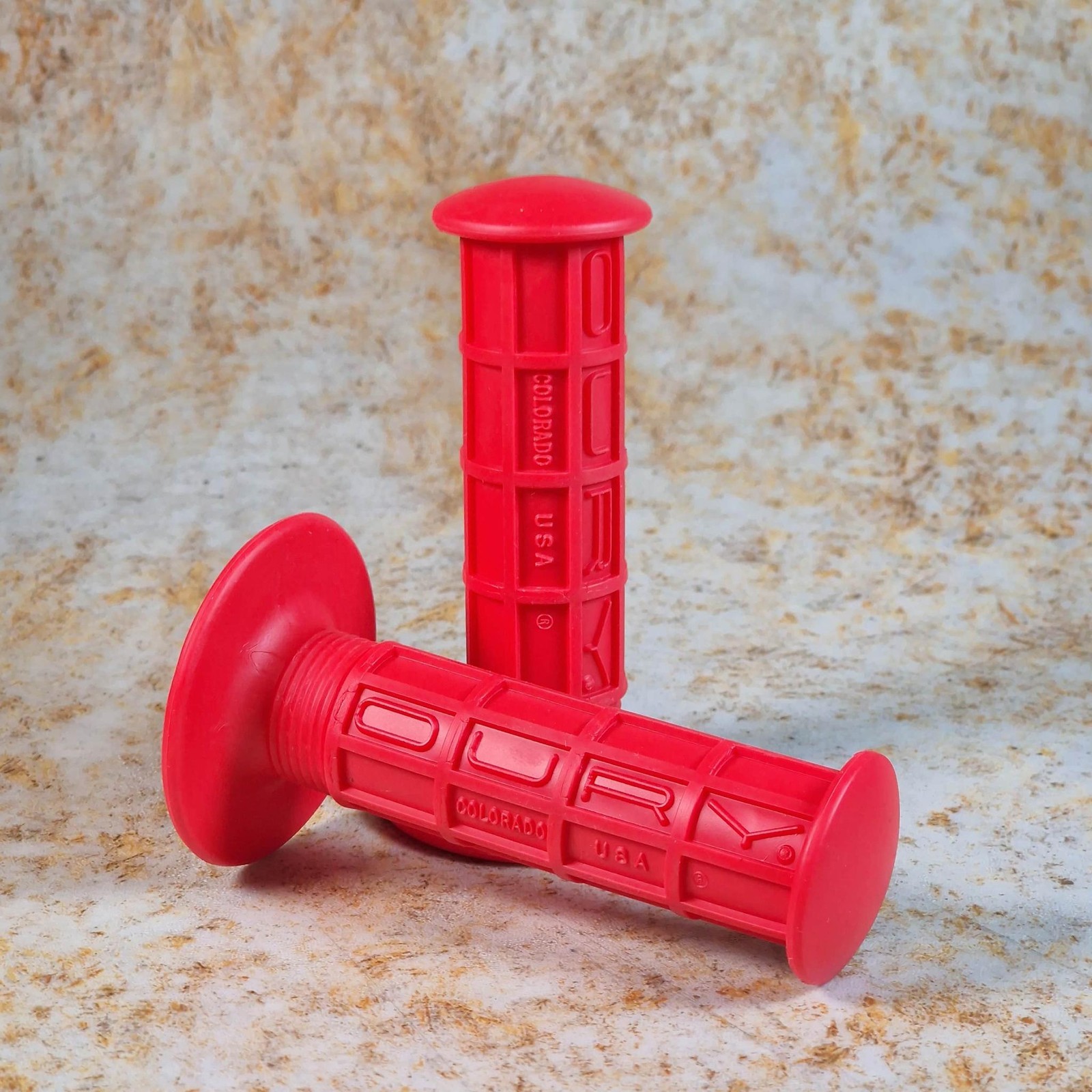 Oury Single Compound Flanged Old School BMX Grips Black or Red Mongoose Raleigh